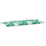 vidaXL Coussin de banc de jardin motif de feuilles 120x50x7 cm