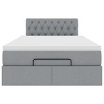 vidaXL Lit ottoman avec matelas gris clair 120x190 cm tissu