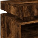 vidaXL Armoire de chevet avec lumières LED chêne fumé 40x39x48 5 cm