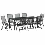 vidaXL Ensemble de salle à manger pour jardin 9 Pièces Anthracite