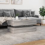 vidaXL Table basse avec lumières LED gris sonoma 90x50x40 cm