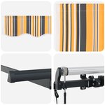 vidaXL Auvent Rétractable Jaune et Gris 250 x 200 cm tissu