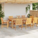 vidaXL Ensemble de salle à manger pour jardin 9 Pièces Marron