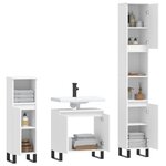 vidaXL Ensemble d'armoires salle de bain 3 Pièces blanc bois d'ingénierie