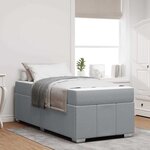 vidaXL Cadre de lit avec matelas Gris clair 100 x 200 cm tissu