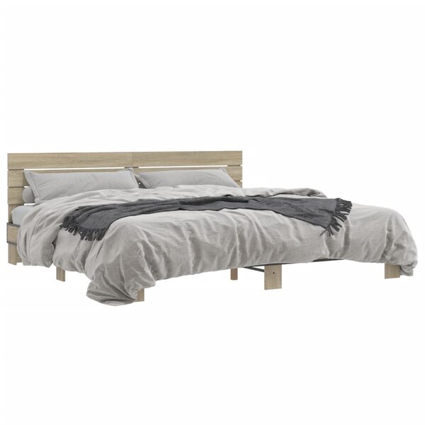 vidaXL Cadre de lit sans matelas chêne sonoma 200x200 cm