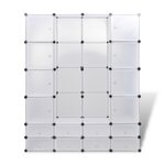 vidaXL Cabinet modulable avec 18 compartiments blanc 37x146x180 5 cm