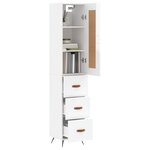 vidaXL Buffet haut Blanc brillant 34 5x34x180 cm Bois d'ingénierie