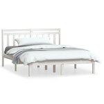 vidaXL Cadre de lit sans matelas blanc bois massif