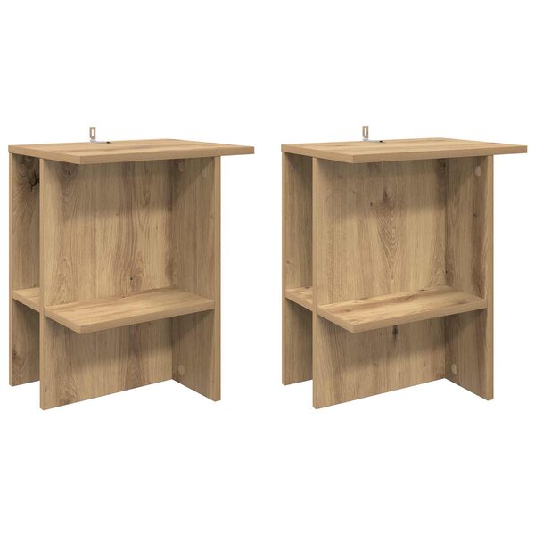 vidaXL Table basse 2 pc Chêne artisanal 40 x 30 x 49 cm