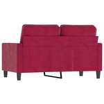 vidaXL Canapé à 2 places Rouge bordeaux 120 cm Velours