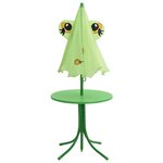 vidaXL Ensemble de bistro avec parasol pour enfants 3 Pièces Vert