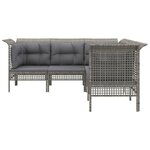Salon de jardin meuble d'extérieur ensemble de mobilier 5 pièces avec coussins gris résine tressée 02_0016413