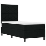 vidaXL Lit à ressorts avec matelas Noir 80 x 200 cm tissu