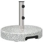 vidaXL Base de parasol ronde sur roulettes en granit gris de 29 kg avec poignée.