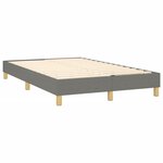 vidaXL Sommier à lattes de lit matelas LED gris foncé 120x190 cm tissu