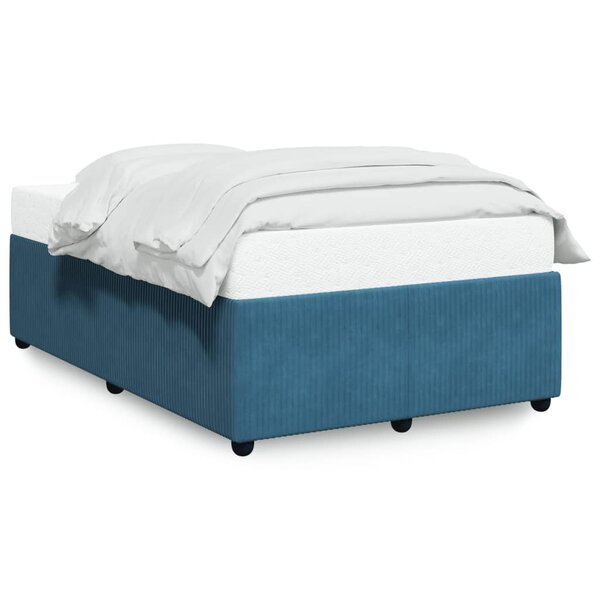 vidaXL Cadre de lit bleu 120x200 cm velours