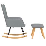 vidaXL Chaise à bascule avec tabouret Gris clair Tissu