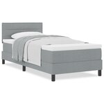 vidaXL Lit à ressorts avec matelas Gris clair 100x200 cm Tissu