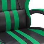 vidaXL Chaise de jeu pivotante Noir et vert Similicuir