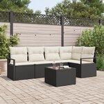 Ensemble de Canapé de Jardin vidaXL 5 Pièces avec Coussins en Rattan Poly Marron
