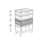 Pack and Move - Bac Rangement Pliable - Charge 20 kg - 40 x 60 x 22 cm - Stockage  Outillage  Bricolage - Rangement Facile - Robuste - 46L