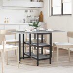 vidaXL Table à dîner 122 x 80 x 76 5 cm Bois d'ingénierie Sonoma gris