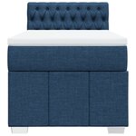 vidaXL Sommier à lattes de lit avec matelas Bleu 90x200 cm Tissu