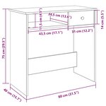 vidaXL Bureau style vieux bois 80x40x75 cm bois d'ingénierie