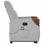 vidaXL Fauteuil inclinable de massage électrique gris nuage tissu