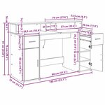 vidaXL Bureau avec porte Chêne noir 140 x 55 x 91 cm Bois d'ingénierie