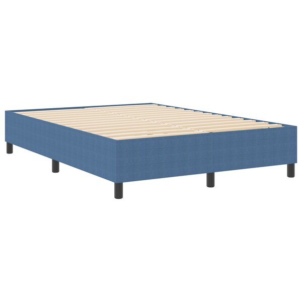 lit box spring vidaXL bleu 160x200 cm en tissu velours côtelé