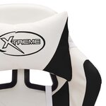 vidaXL Fauteuil de jeux vidéo avec LED RVB Noir et blanc Similicuir
