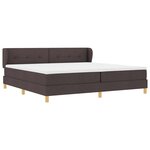 vidaXL Lit à Ressorts avec Matelas Crème 90x200 cm Tissu Marron foncé