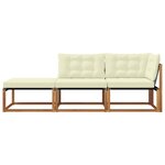 vidaXL 3 pc Unités de sofa sectionnel d'extérieur Bois d'Acacia Massif