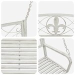 vidaXL Banc Balançoire Acier 110 5 x 59 x 55 cm Blanc antique