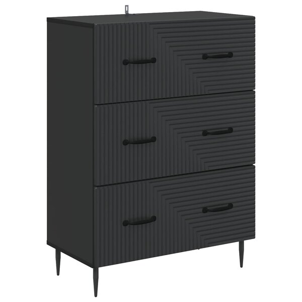 vidaXL Armoire à tiroirs Noir 66 x 34 5 x 89 5 cm Bois d'ingénierie