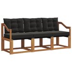 vidaXL Ensemble de canapés d'extérieur 3 pc Naturel et Noir