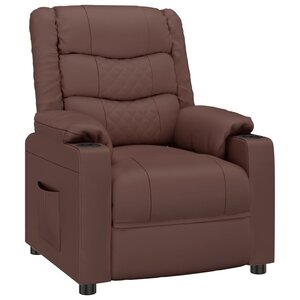 vidaXL Fauteuil inclinable Marron Similicuir