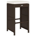 vidaXL Tabourets de bar jardin coussins lot de 2 marron résine tressée
