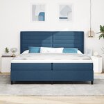 Lit à ressort avec matelas et LED bleue 200x200 cm en tissu