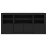vidaXL Buffet avec lumières LED noir 142 5x37x67 cm
