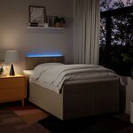 vidaXL Sommier à lattes de lit avec matelas Crème 120x200 cm Tissu