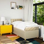 vidaXL Sommier à lattes de lit et matelas Crème 90x190 cm Tissu