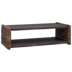 vidaXL Table basse Naturel 110 x 55 x 35 cm Bois de Mahogany Massif