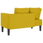 vidaXL Chaise longue avec coussins jaune velours