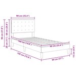 vidaXL Cadre de lit avec tête de lit Bleu 90 x 190 cm Tissu