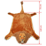 vidaXL Tapis en peluche en forme de lion 205 cm Marron