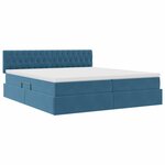 vidaXL Lit de Rangement avec matelas Bleu foncé 100 x 200 cm