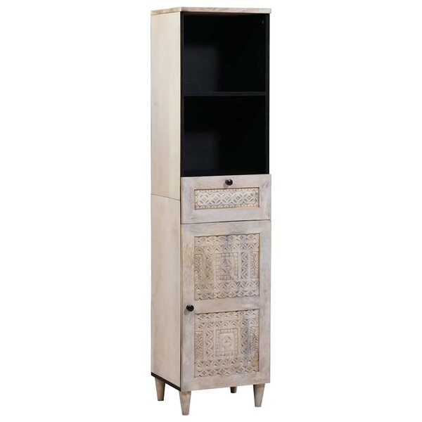 vidaXL Cabinet de salle de bain avec tiroir Blanc 38 x 33.5 x 160 cm